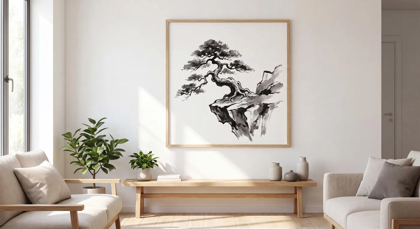 Bonsai Tree Zen Garden Art Print | Japanese Wall Art | Digital Download