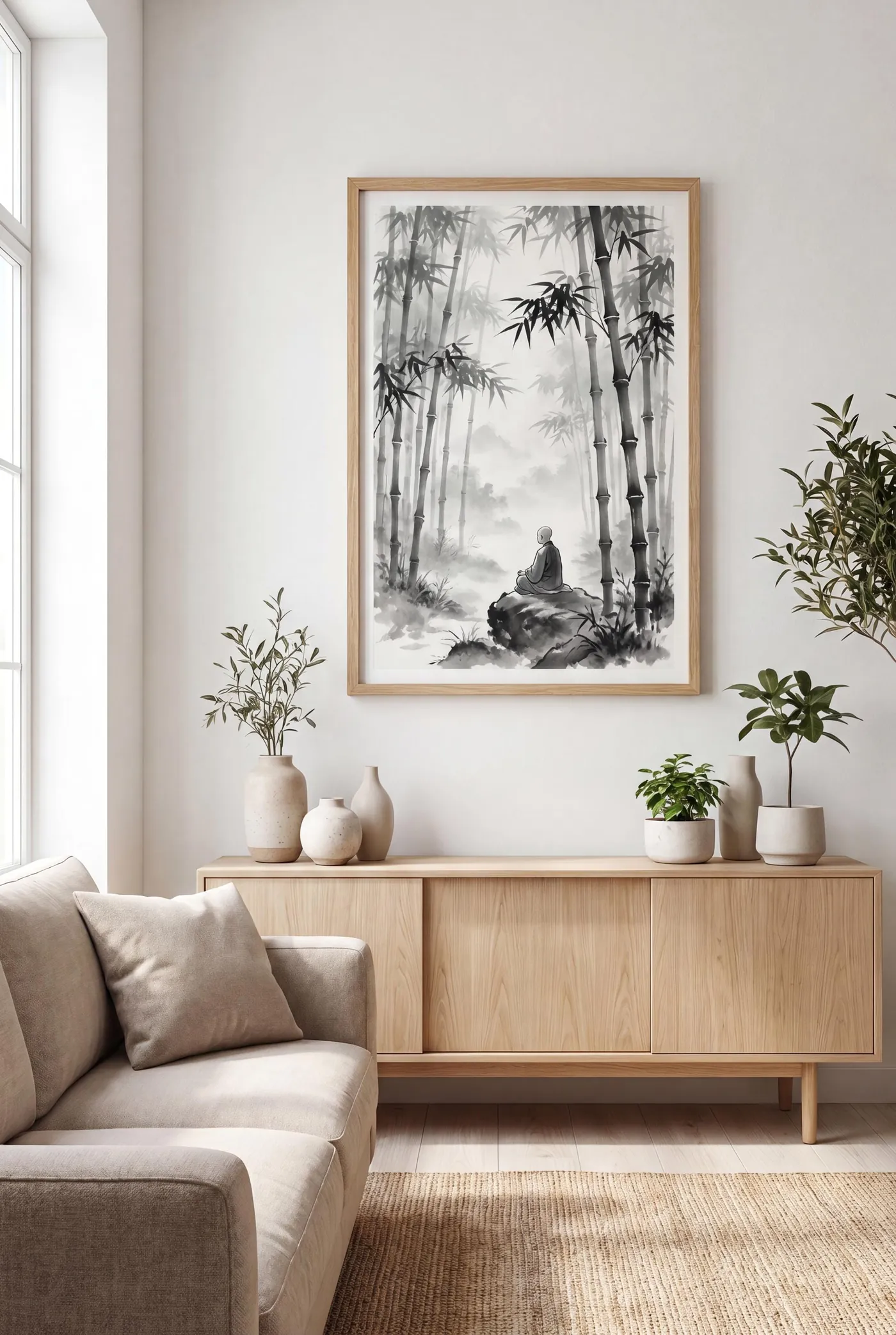 Bamboo Forest Mist Art Print | Japanese Wall Art | Digital Download