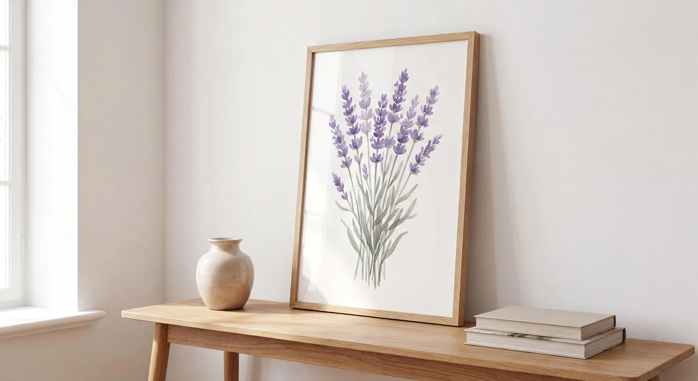 Botanical Wall Art | Lavender Bundle Provence Sumi-e Ink Print | Black and White Zen Decor | Digital Download