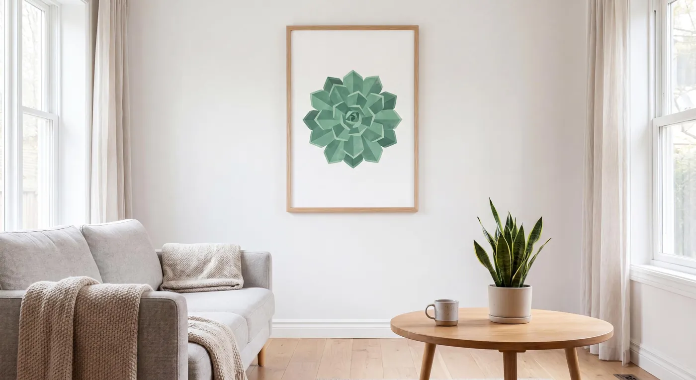 Botanical Wall Art | Succulent Rosette Modern Sumi-e Ink Print | Black and White Zen Decor | Digital Download