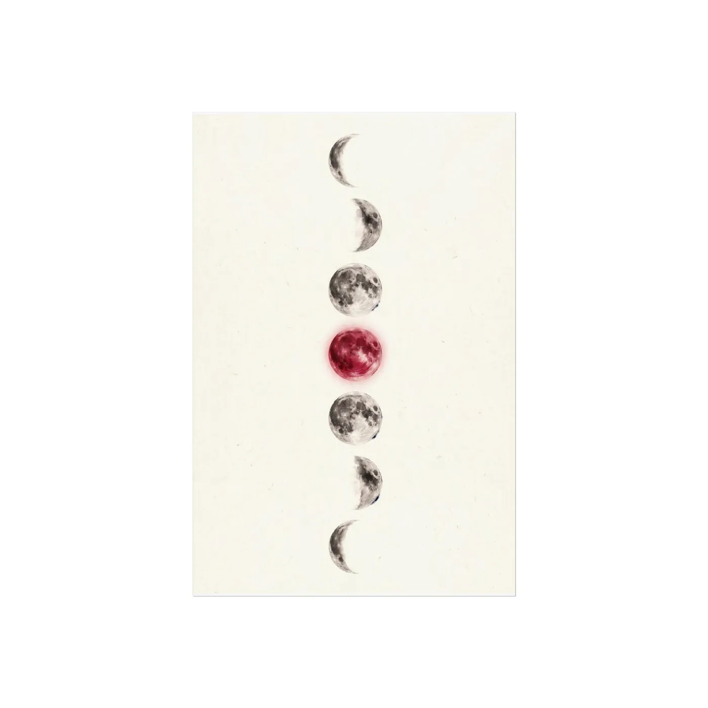 Moon Wall Art | Celestial Phases Sumi-e Ink Print | Black and White Celestial Decor | A1 Ready Poster Print