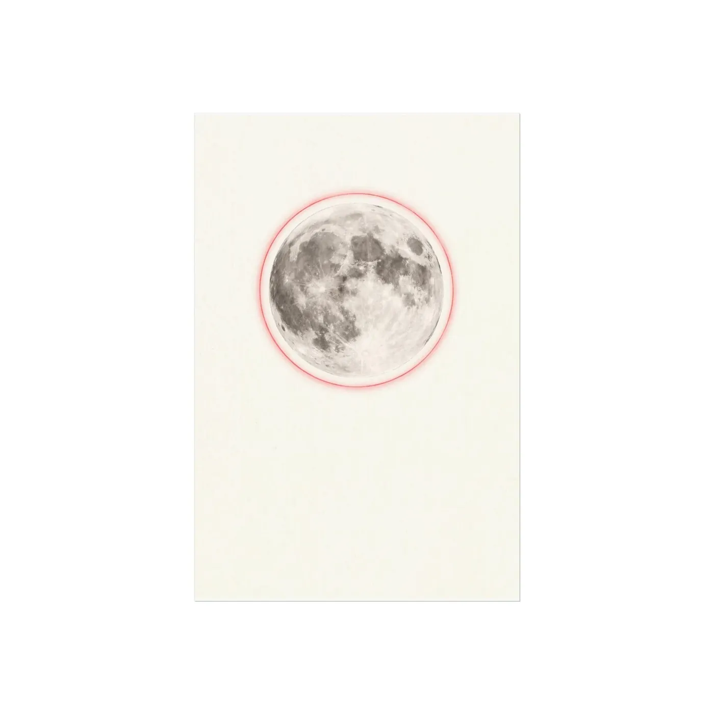 Moon Wall Art | Celestial Full Sumi-e Ink Print | Black and White Celestial Decor | A1 Ready Poster Print