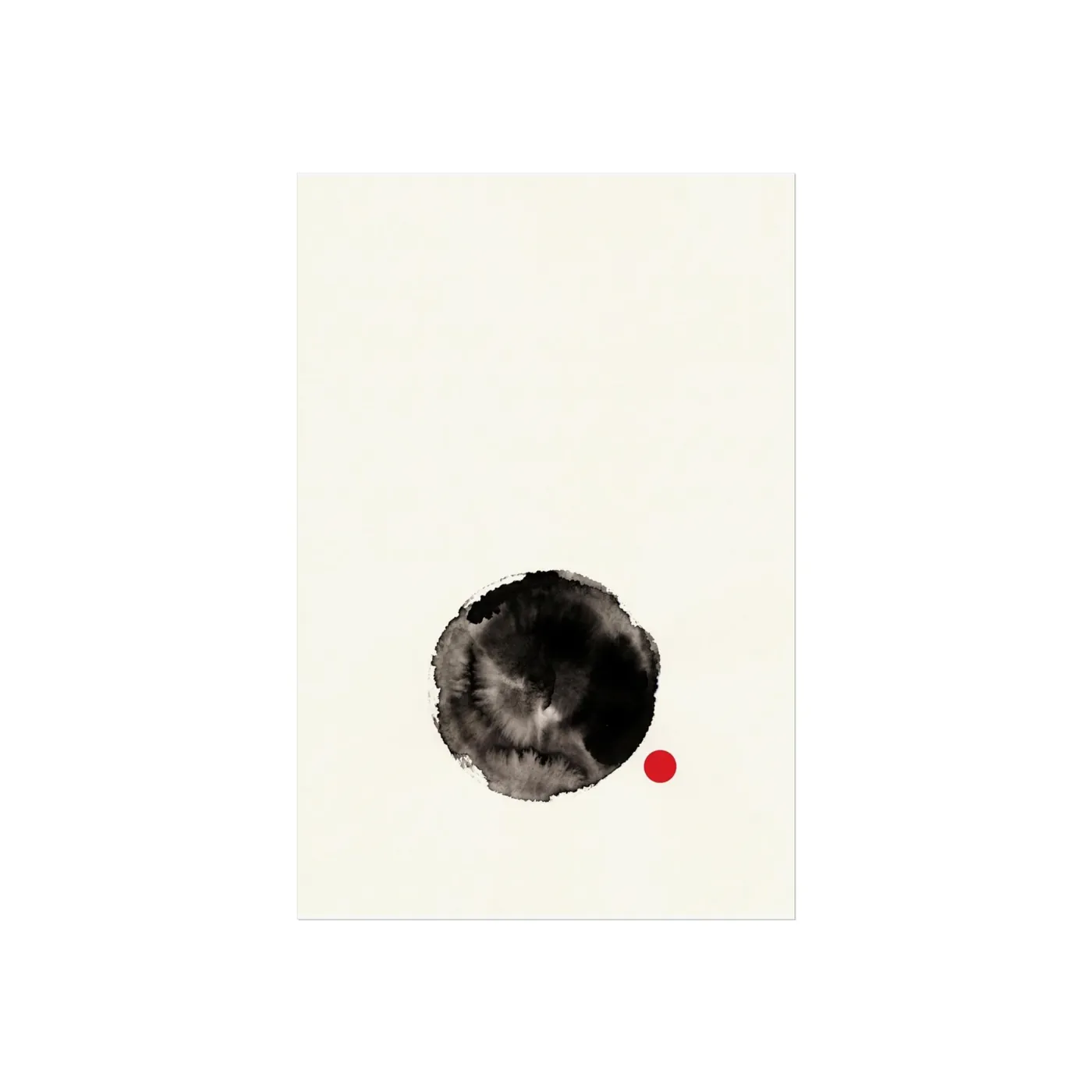 Moon Wall Art | Celestial Sumi-e Ink Print | Black and White Celestial Decor | A1 Ready Poster Print | Living Room Decor